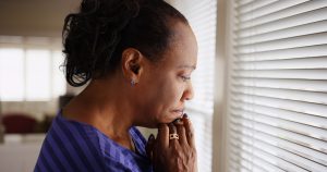 Anxiety affecting older woman
